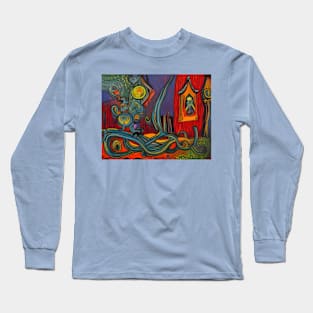 Rapunzel Undone: art brut abstract fairytale scene Long Sleeve T-Shirt